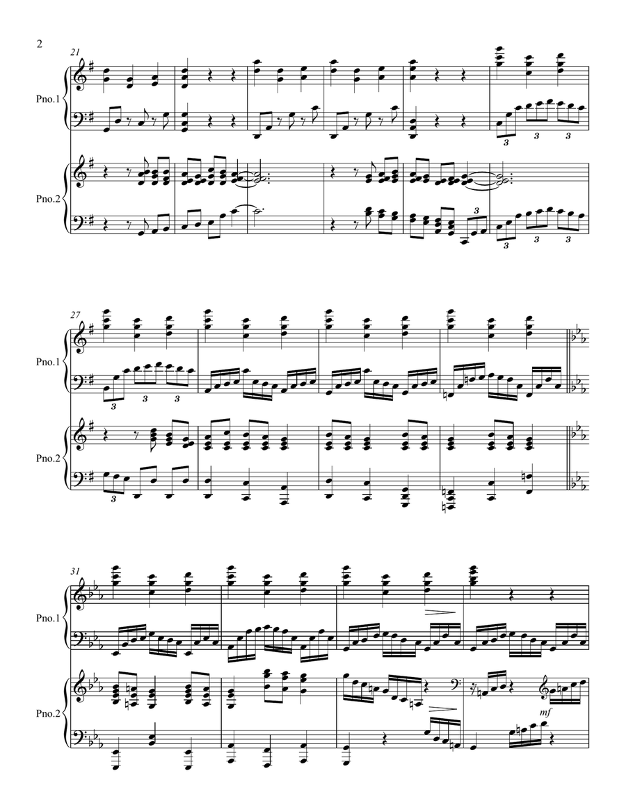 Prelude on the Doxology for Two Pianos Prelude on the Doxology for Two Pianos 2 Pianos, 4-Hands scores gallery preview page 3