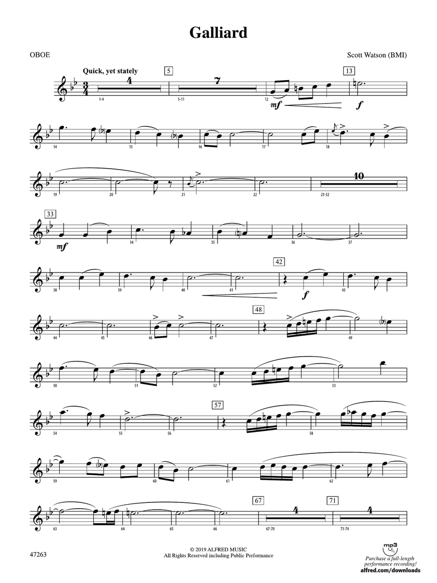 Galliard: Oboe