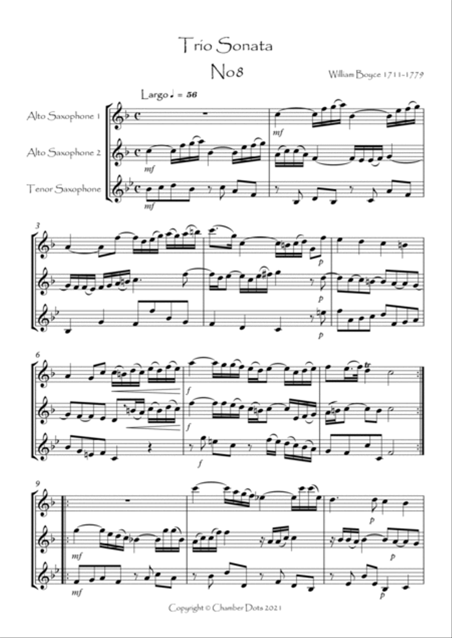Trio Sonata No.8 Woodwind Trio scores gallery preview page 2