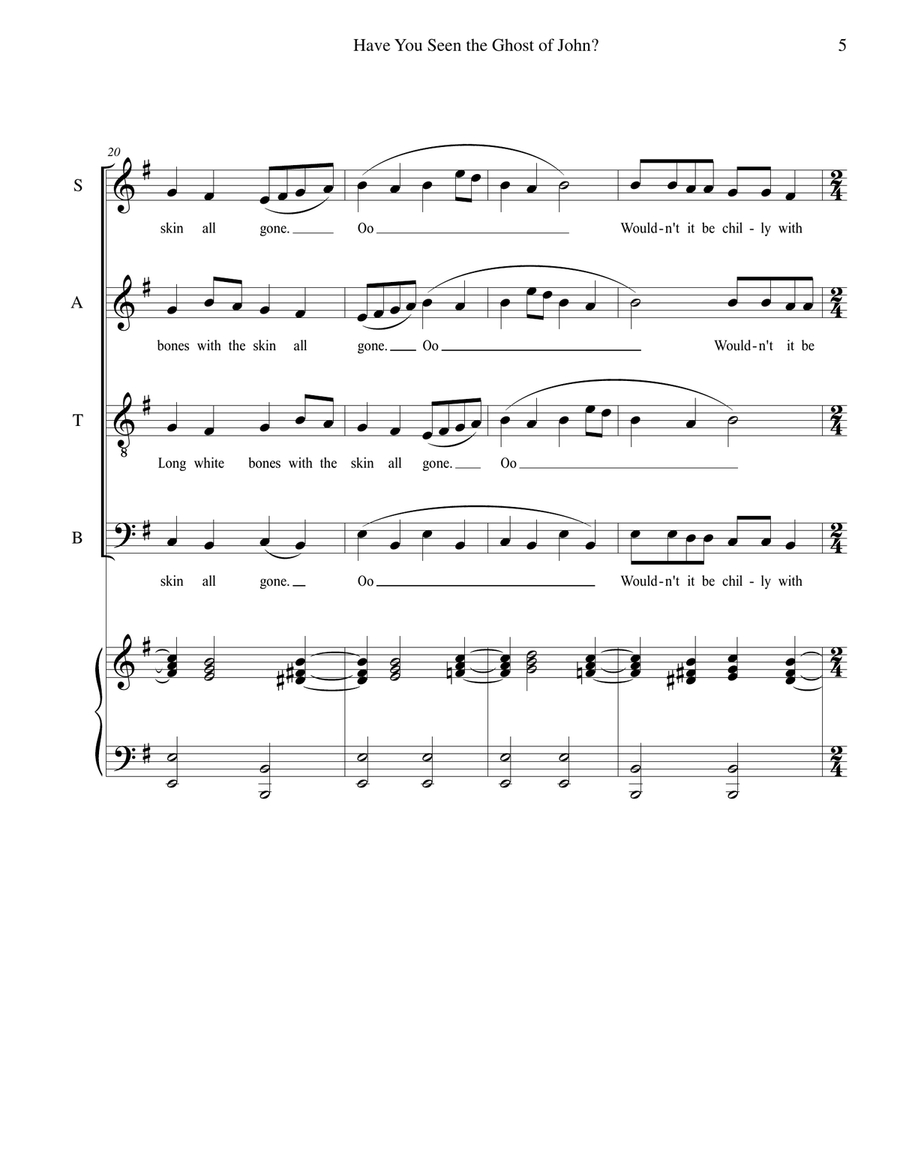 Have You Seen the Ghost of John? - for SATB choir 4-Part scores gallery preview page 5