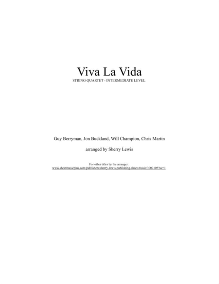 Viva La Vida String Quartet scores gallery preview page 2