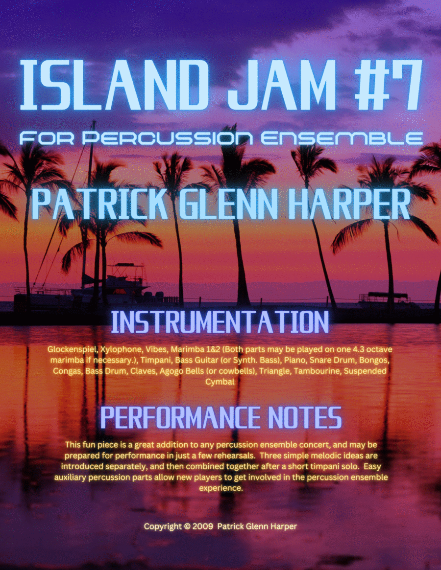 Island Jam #7 - For Percussion Ensemble Percussion Ensemble scores gallery preview page 1