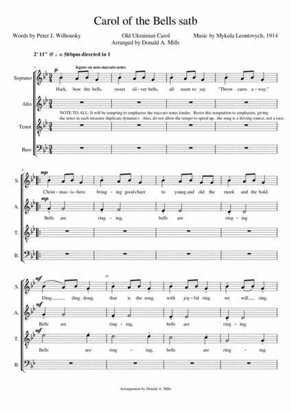 Carol of the Bells, satb image number null