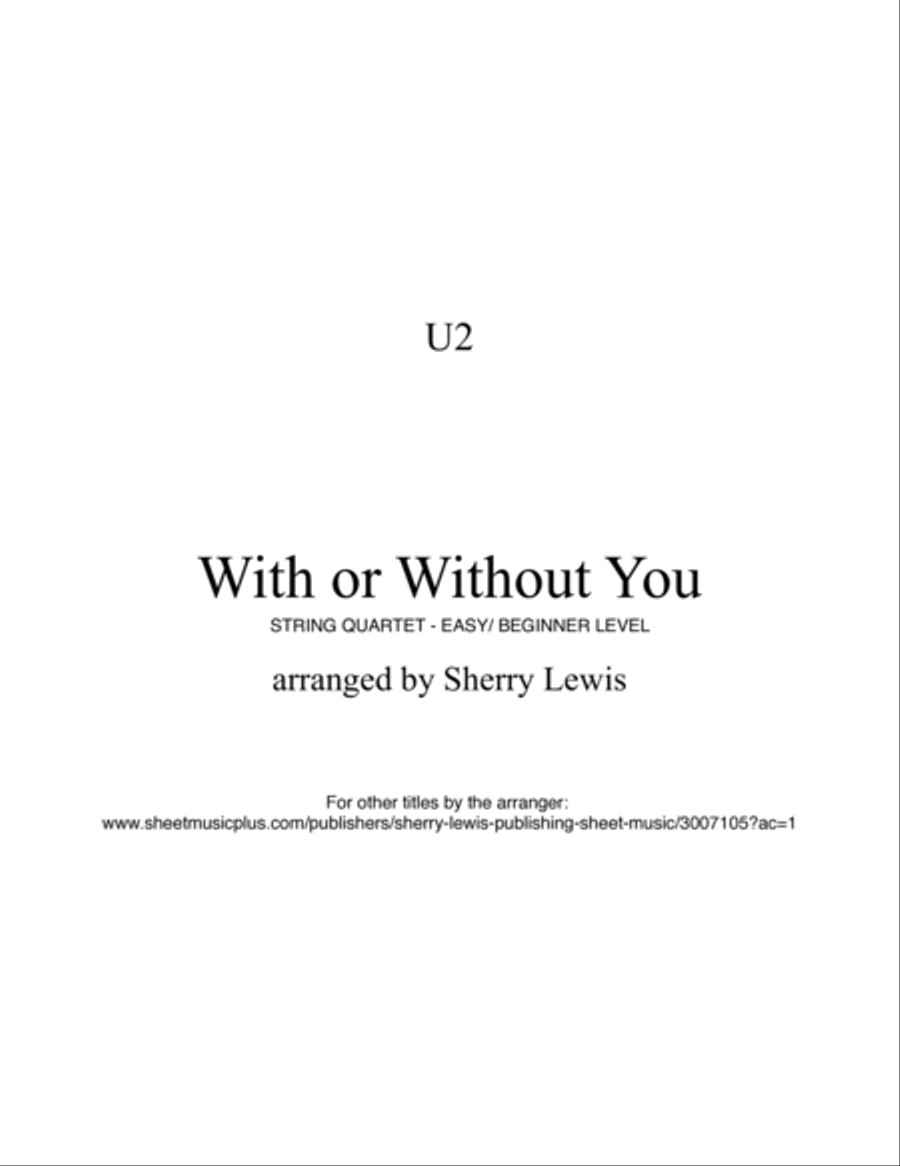 With Or Without You String Quartet scores gallery preview page 2
