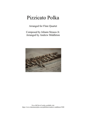 Pizzicato Polka arranged for Flute Quartet