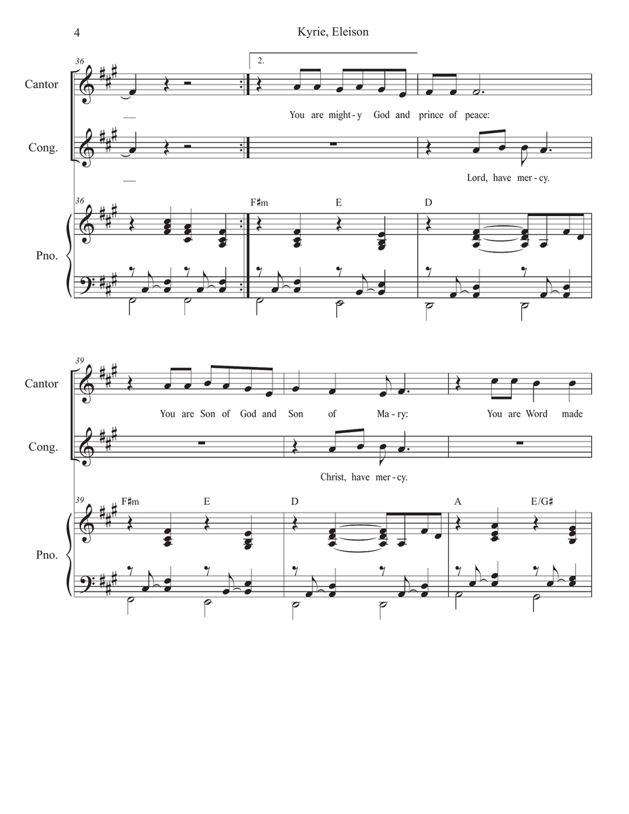 Kyrie, Eleison Piano scores gallery preview page 4