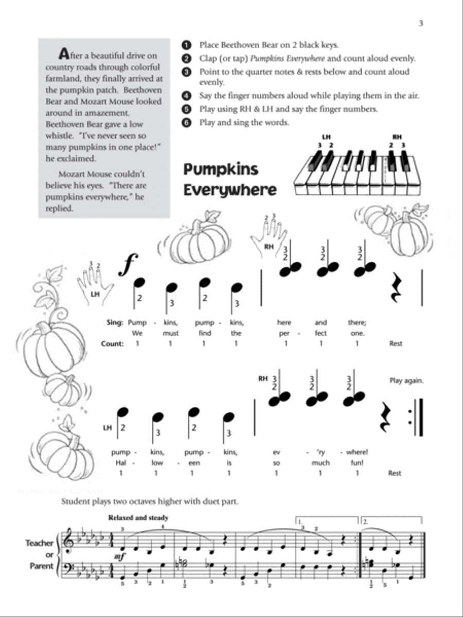 Music for Little Mozarts Halloween Fun, Book 1 Piano Method scores gallery preview page 2