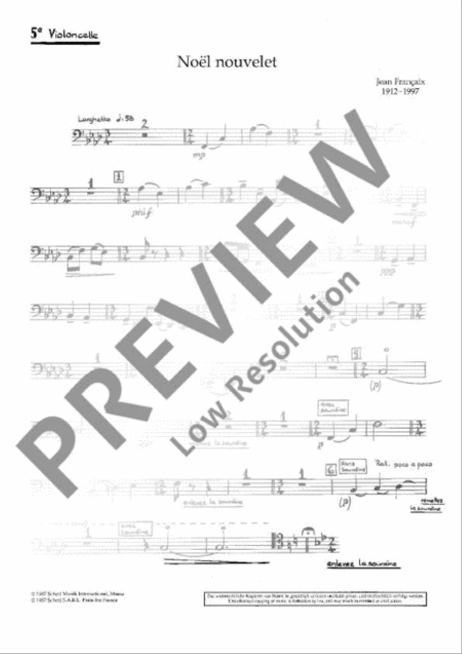 «Noël nouvelet» et «Il est né, le Divin Enfant» Cello scores gallery preview page 14