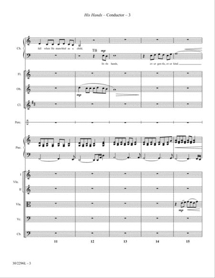 His Hands - Small Orchestra Score and Parts