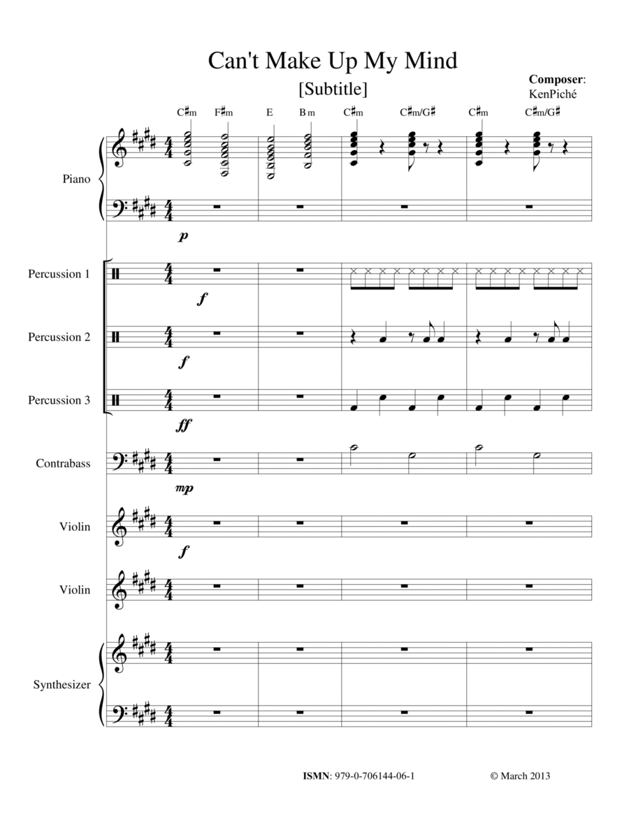 Can't Make Up My Mind School and Community scores gallery preview page 1