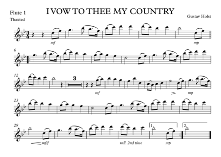 I Vow To Thee My Country 4-Part scores gallery preview page 6