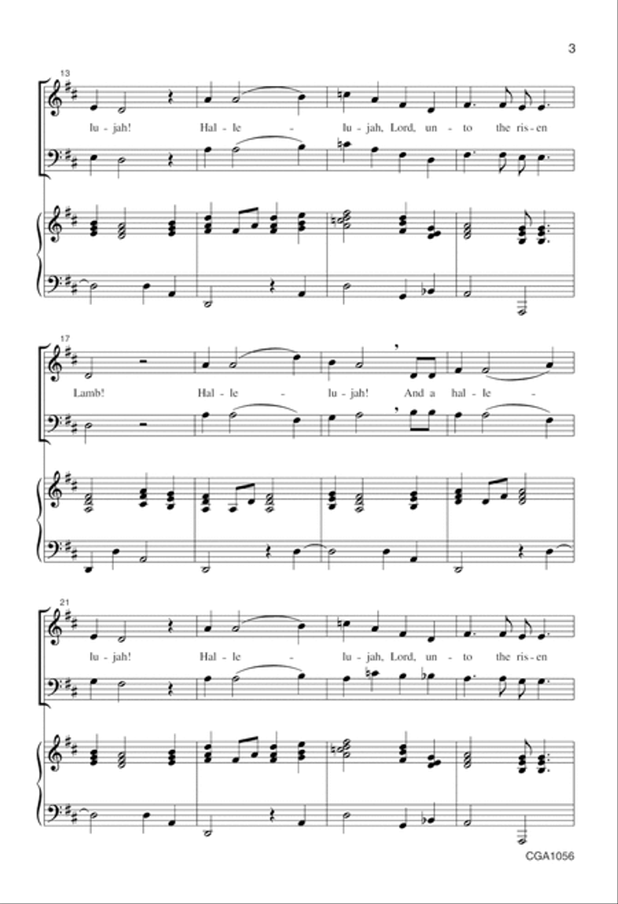 Hallelujah to the Risen Lamb 4-Part scores gallery preview page 3