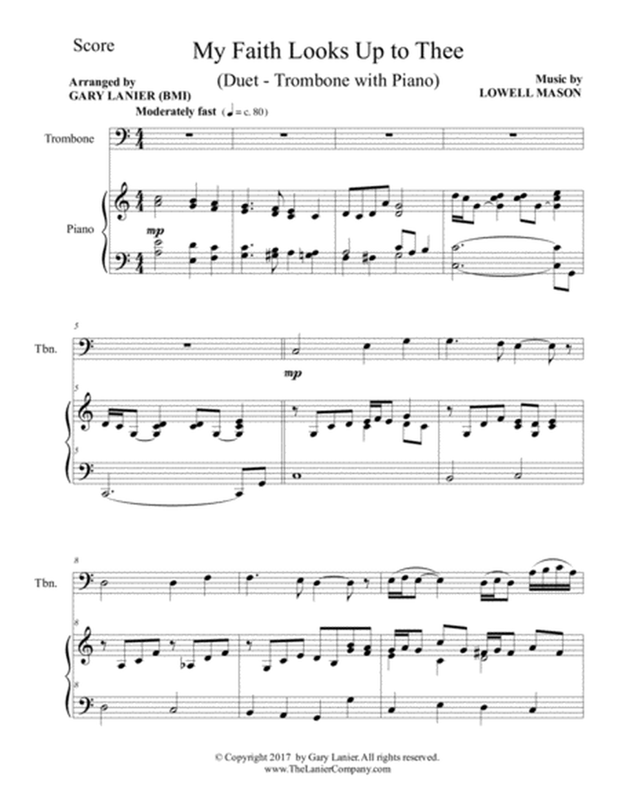 MY FAITH LOOKS UP TO THEE (Trombone & Piano with Score/Part) image number null