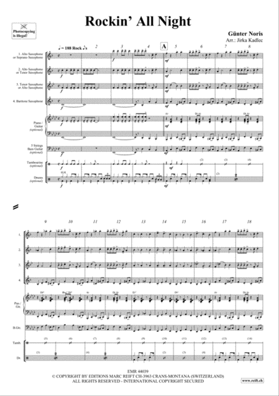Rockin' All Night Saxophone scores gallery preview page 3