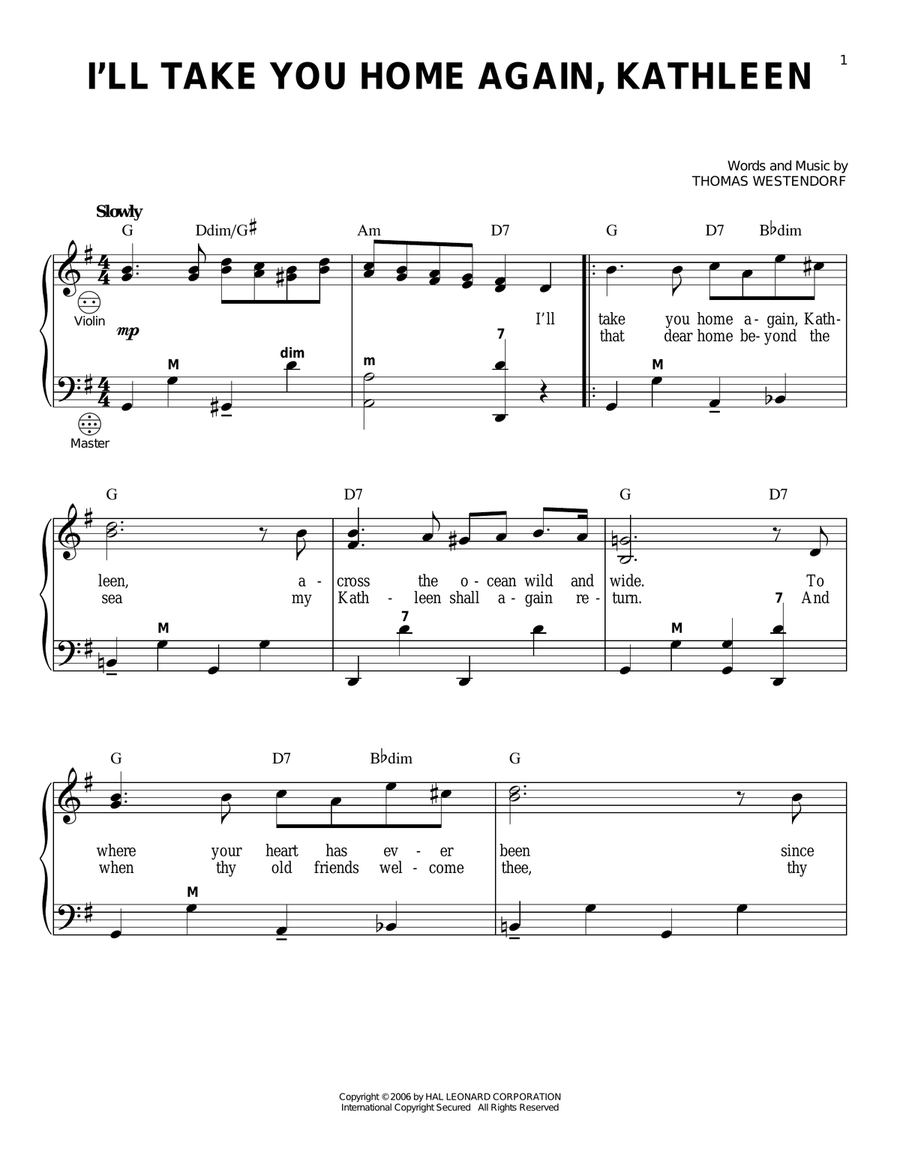 I'll Take You Home Again, Kathleen Accordion scores gallery preview page 1