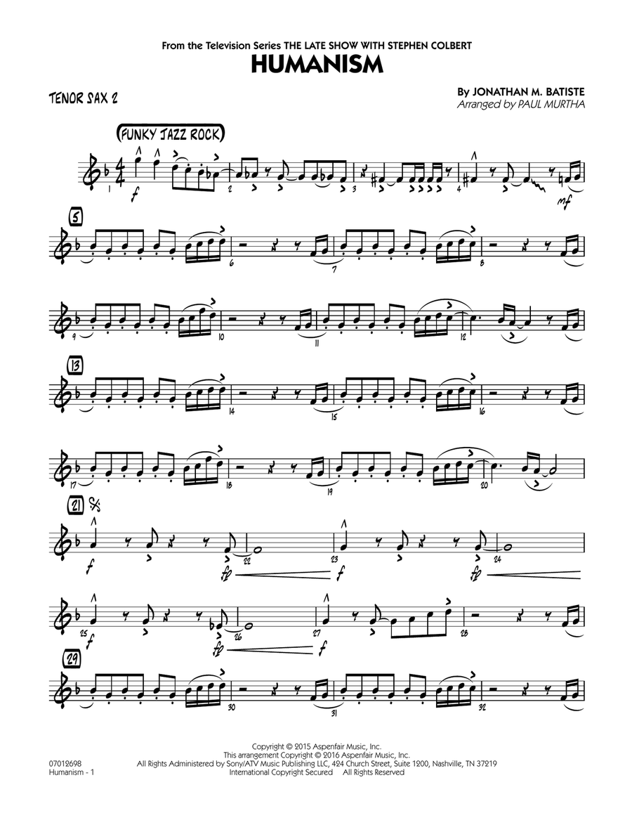 Humanism - Tenor Sax 2