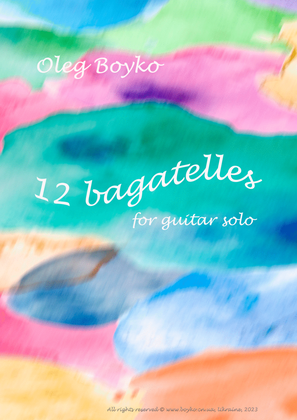 Book cover for Oleg Boyko. "12 Bagatelles" for solo guitar
