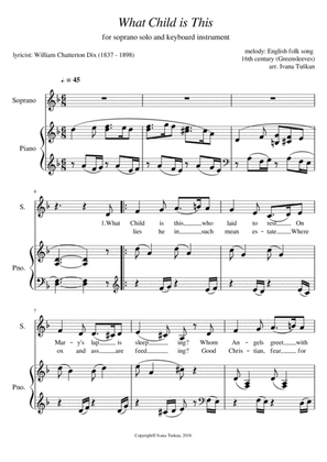 What Child is This, for soprano solo and piano, D minor