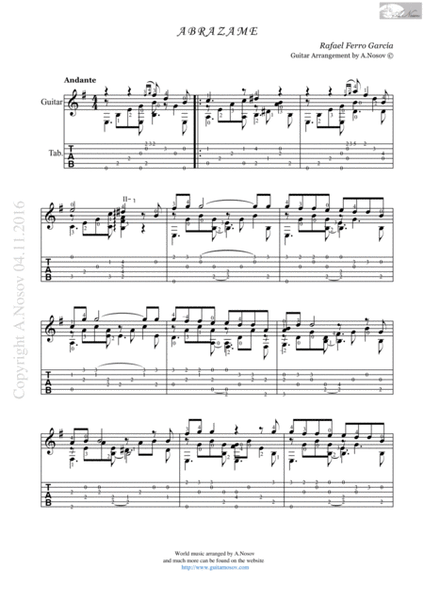 Abrazame (Sheet music for guitar) image number null
