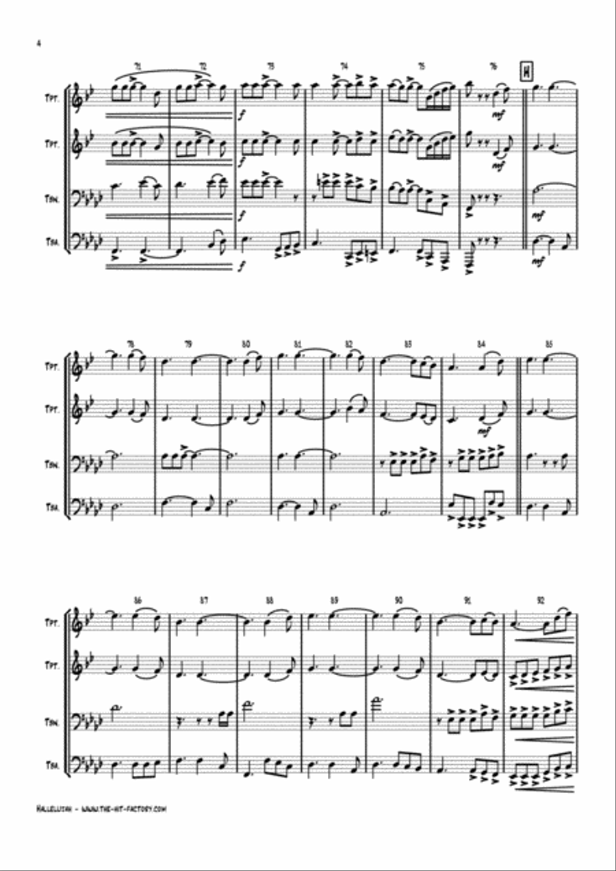 Hallelujah Euphonium scores gallery preview page 4