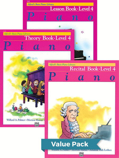 Alfred's Basic Piano Library Lesson, Theory, Recital 4 (Value Pack)