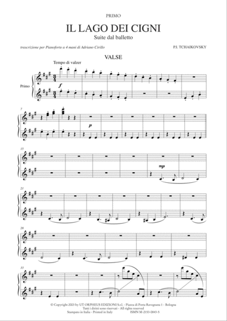 Swan Lake. Suite from the Ballet for Piano 4 Hands Piano Solo scores gallery preview page 3