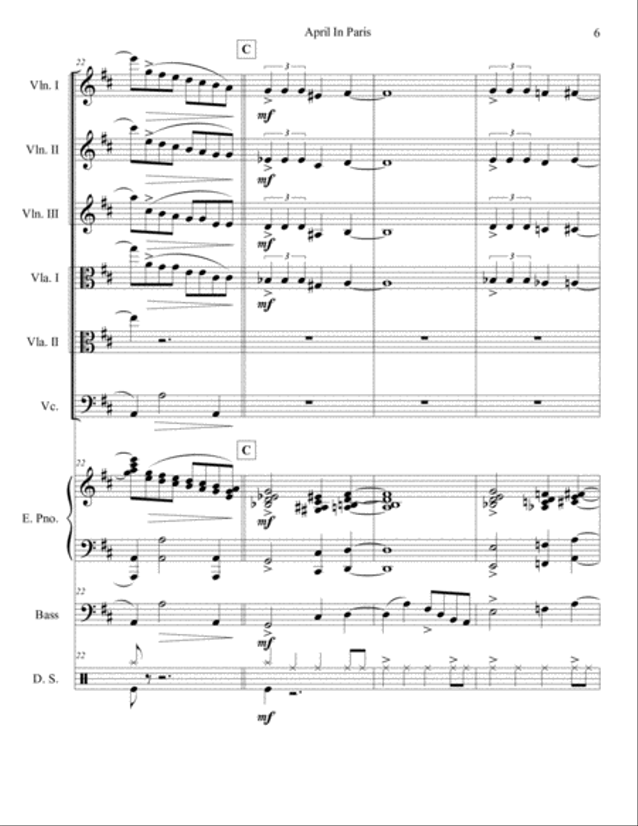 April In Paris Set of Parts scores gallery preview page 6