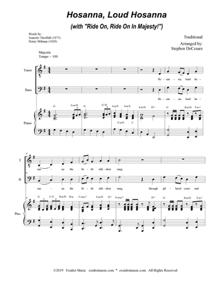 Hosanna, Loud Hosanna (with "Ride On, Ride On In Majesty!") (2-part choir (TB) - Piano)