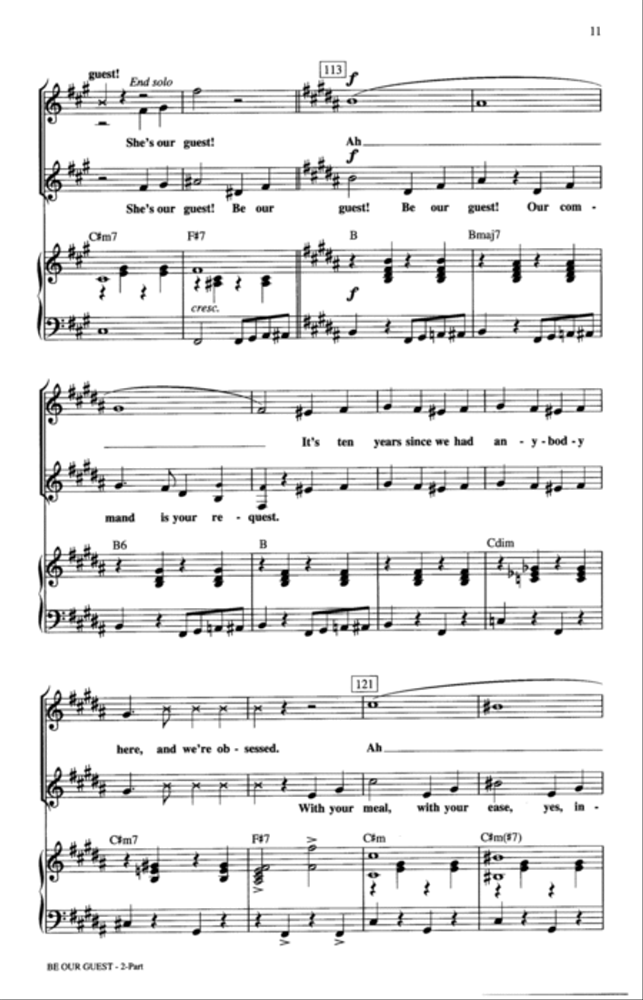 Be Our Guest (from Beauty And The Beast) (arr. Ed Lojeski) 2-Part scores gallery preview page 10