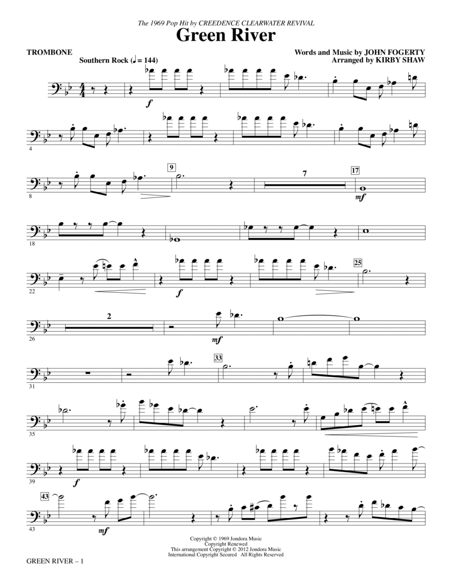 Green River - Trombone Choir scores gallery preview page 1