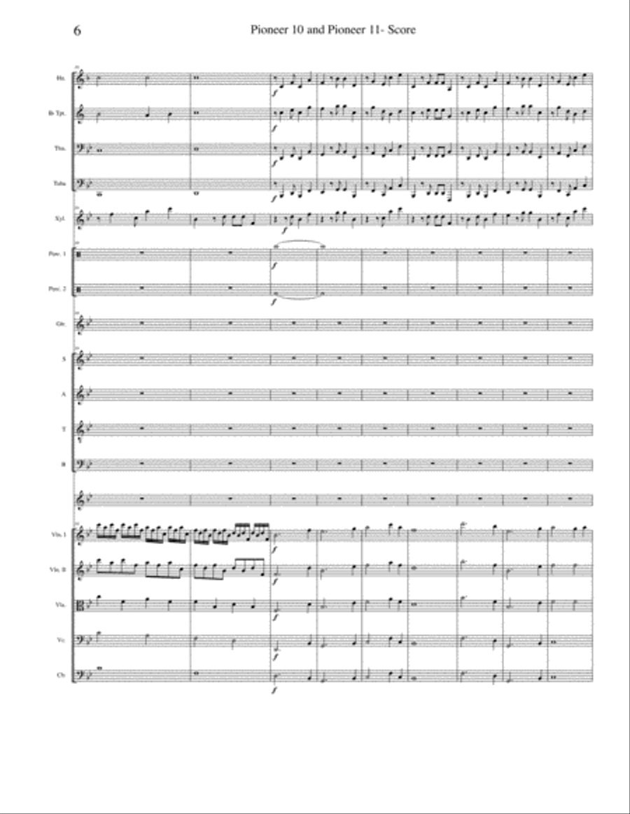 Pioneer 10 and Pioneer 11 from Space Probes 4-Part scores gallery preview page 6