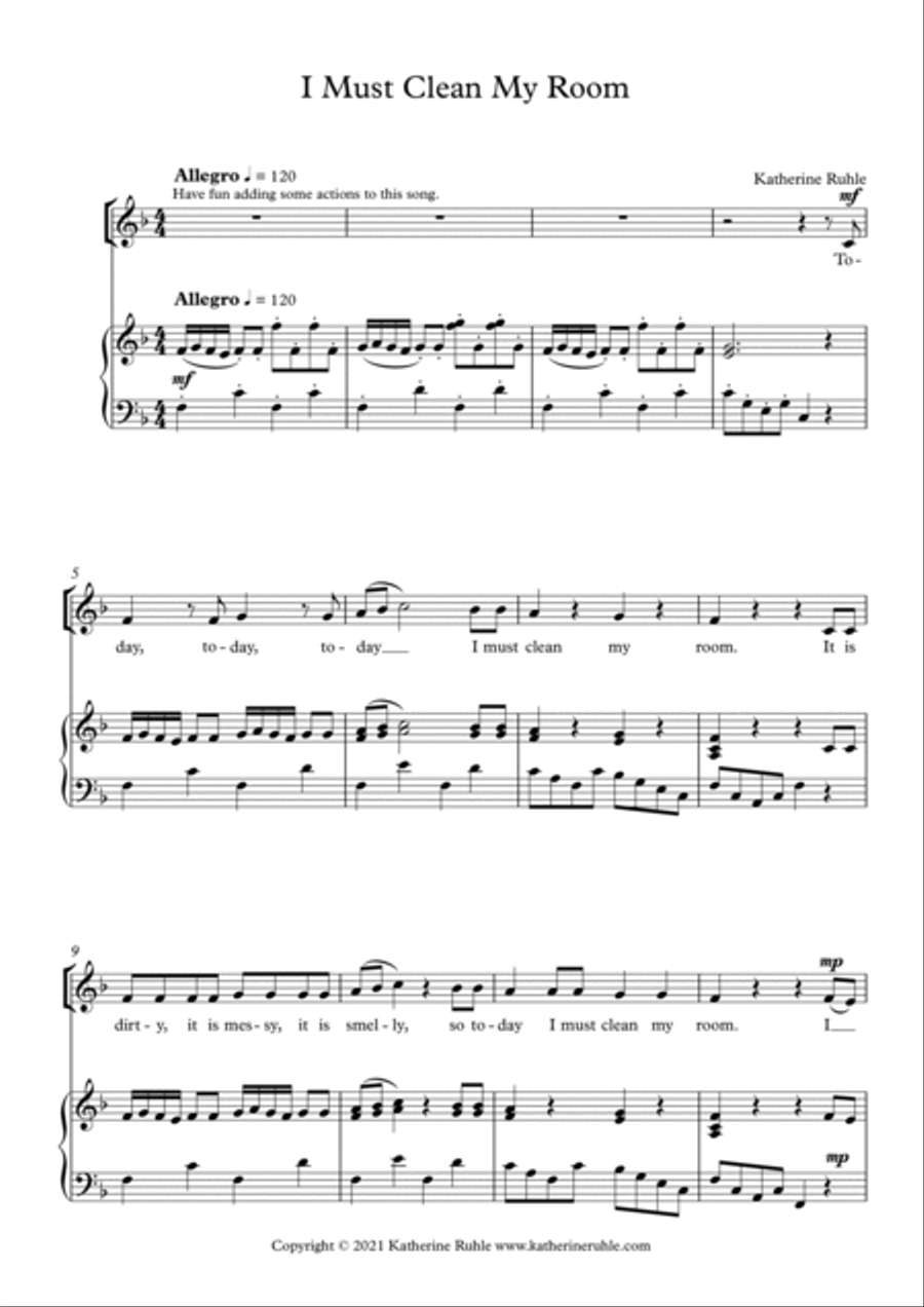 I Must Clean My Room 2-Part scores gallery preview page 2