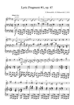 Blumenfeld-Pokhanovski Lyric Fragment #1 arranged for violin and piano