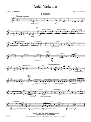 Arden Variations: 2nd B-flat Clarinet