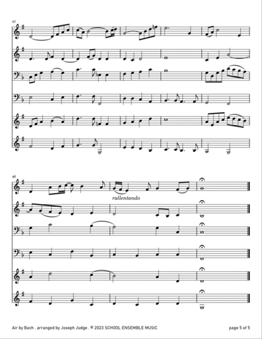 Air by Bach for Brass Quartet in Schools Brass Quartet scores gallery preview page 5