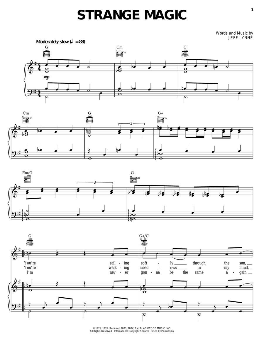 Strange Magic Piano, Vocal, Guitar scores gallery preview page 1