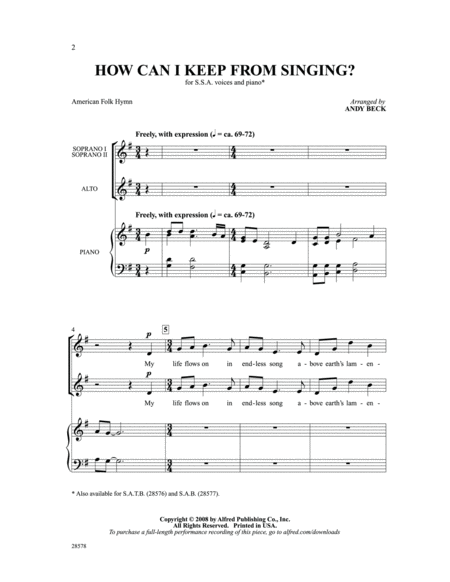 How Can I Keep from Singing? image number null