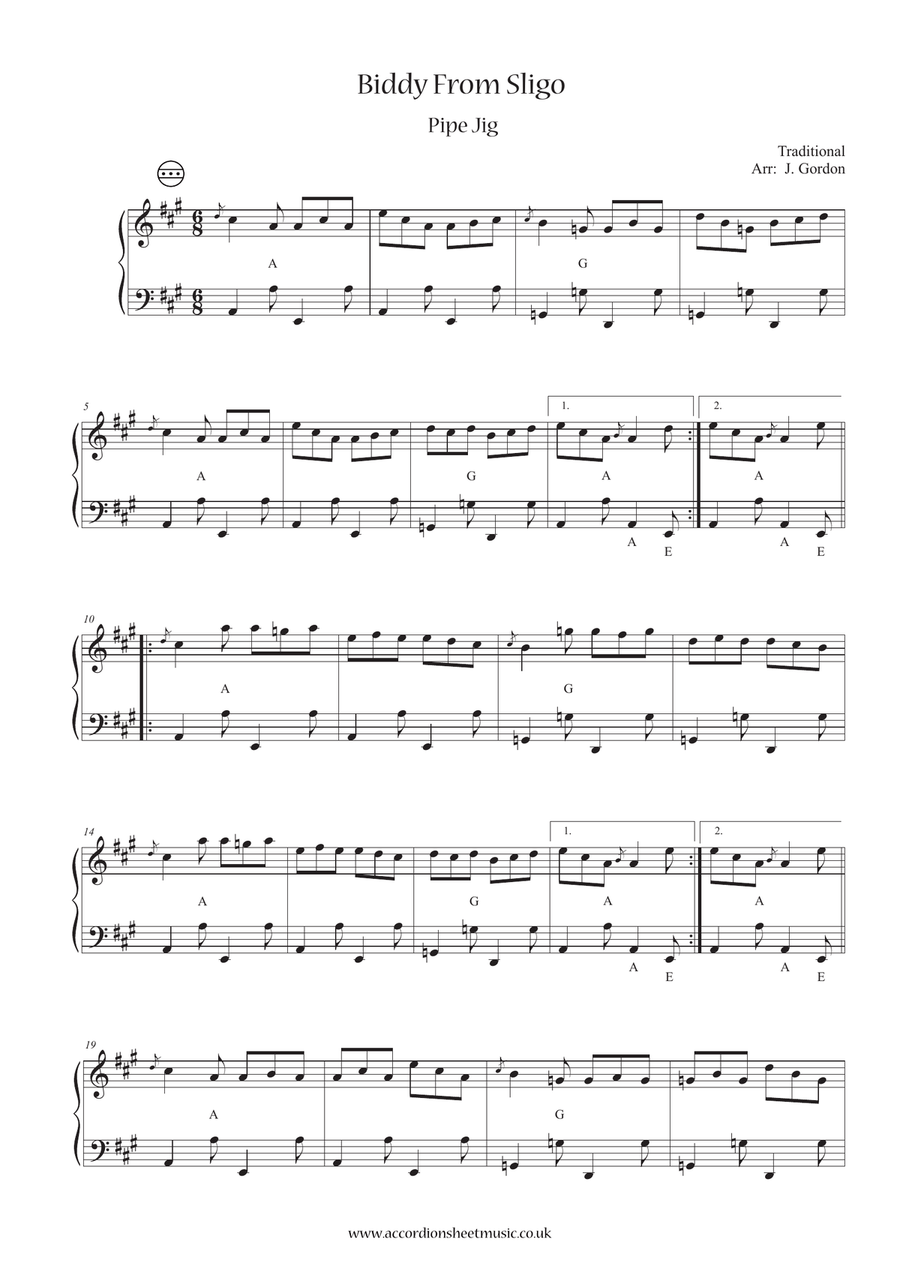 Biddy From Sligo Biddy From Sligo Accordion scores gallery preview page 1