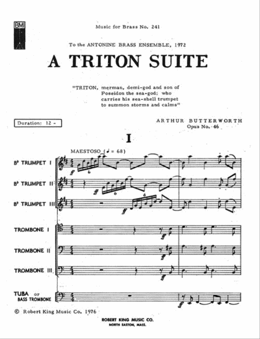 Triton Suite (brass Septet) Brass Ensemble scores gallery preview page 2
