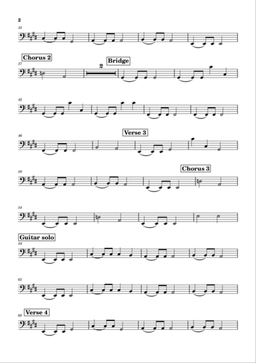 Love Hurts Bass Guitar scores gallery preview page 2