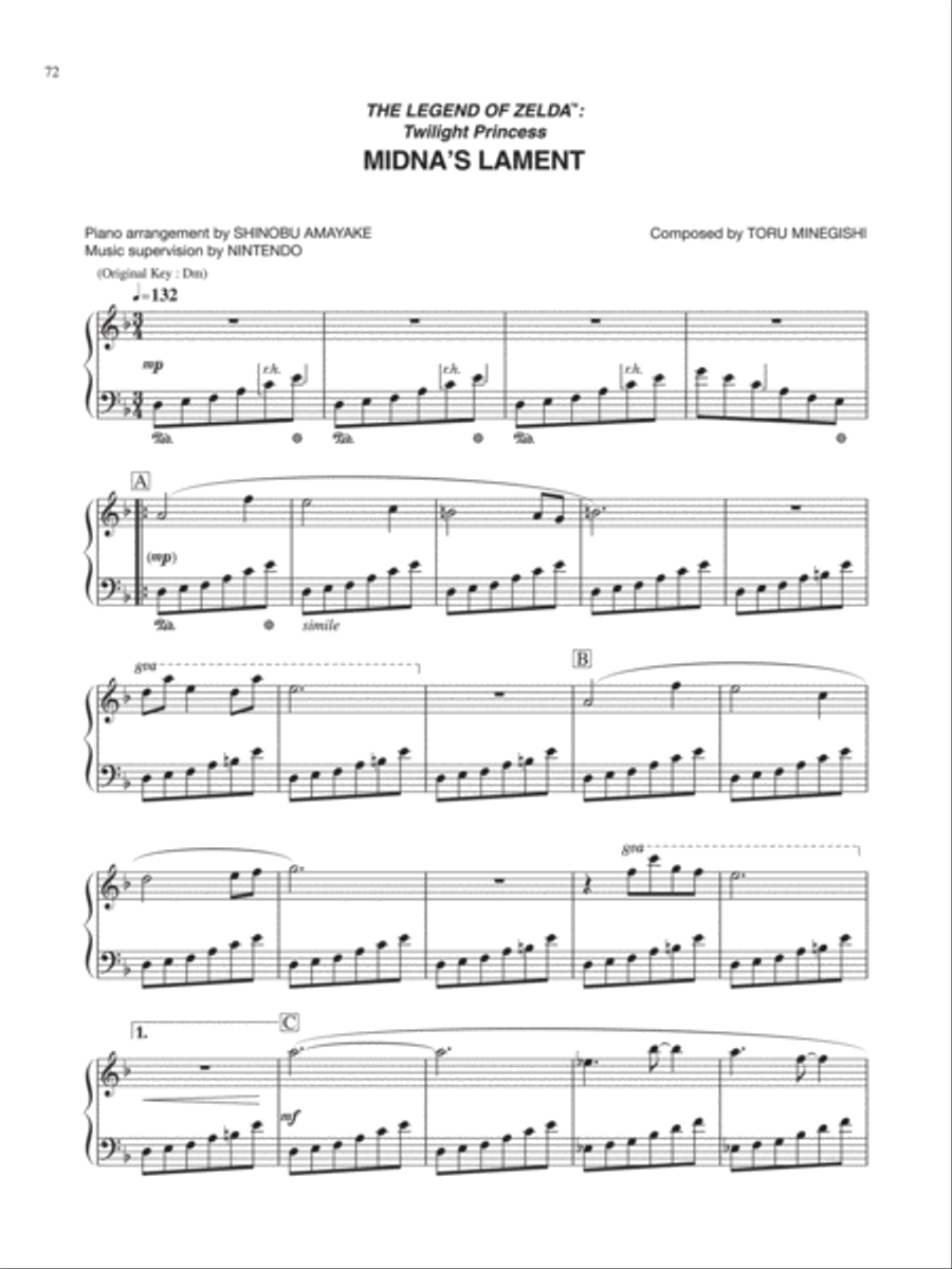 The Legend of Zelda™: Twilight Princess Midnas Lament Piano Solo scores gallery preview page 1