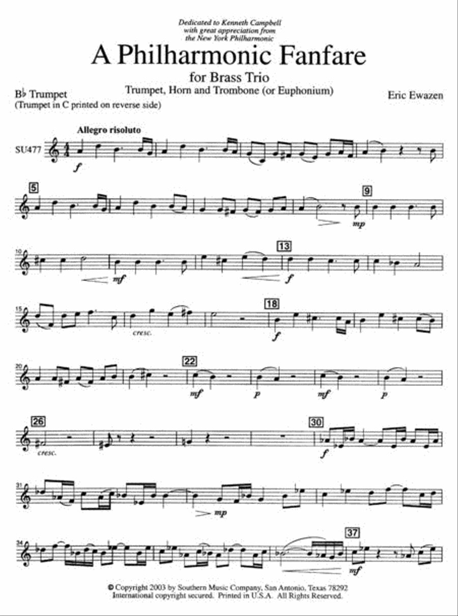 Philharmonic Fanfare Philharmonic Fanfare Brass Trio scores gallery preview page 4