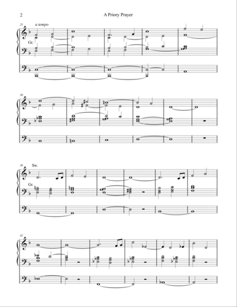 A Priory Prayer, organ work by Phil Lehenbauer Organ Solo scores gallery preview page 3