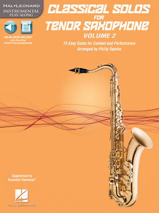 Book cover for Classical Solos for Tenor Saxophone, Vol. 2