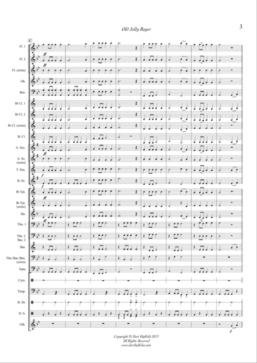 Old Jolly Roger (For Young Band - Score and the parts) Concert Band scores gallery preview page 3