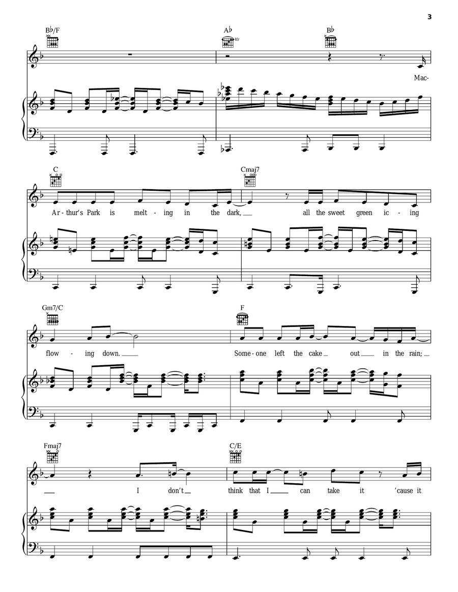 MacArthur Park Piano, Vocal, Guitar scores gallery preview page 3