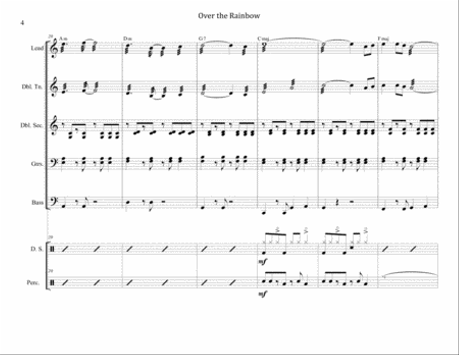 Over The Rainbow (from The Wizard Of Oz) Steel Drum Band scores gallery preview page 4