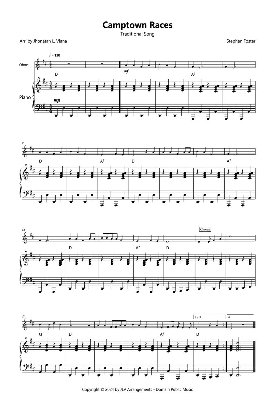 Camptown Races Piano scores gallery preview page 1