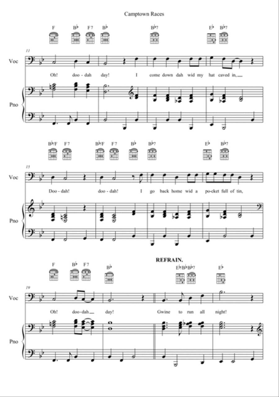 Camptown Races Bass Voice scores gallery preview page 2