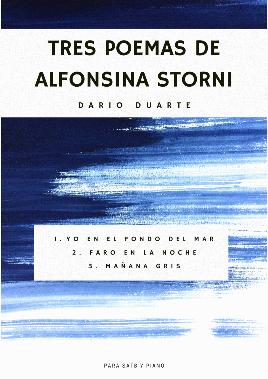 Three poems by Alfonsina Storni 4-Part scores gallery preview page 1